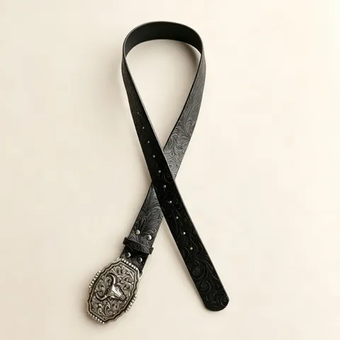 Retro Western Style Men PU Leather Belt Alloy Bull Head Buckle Embossed Casual Pants Belt Fashion Waist Accessories