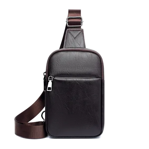 Herren Casual PU Leder Brusttasche Multifunktionale Crossbody Schultertasche Wasserdicht Große Kapazität Mode Sling Rucksack Für Outdoor Reisen