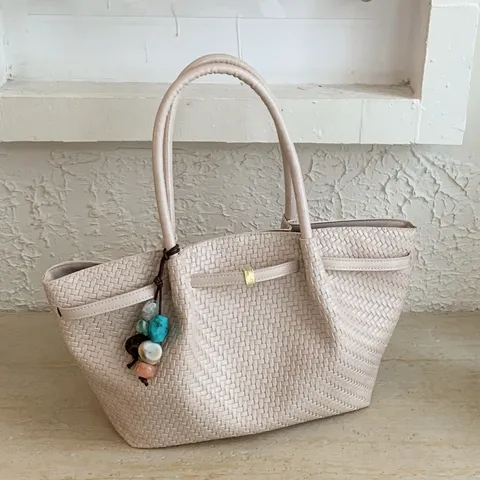 Dames PU Lederen Gevlochten Tote Tas Grote Capaciteit Casual Woon-Werkverkeer Schouder Onderarm Tas