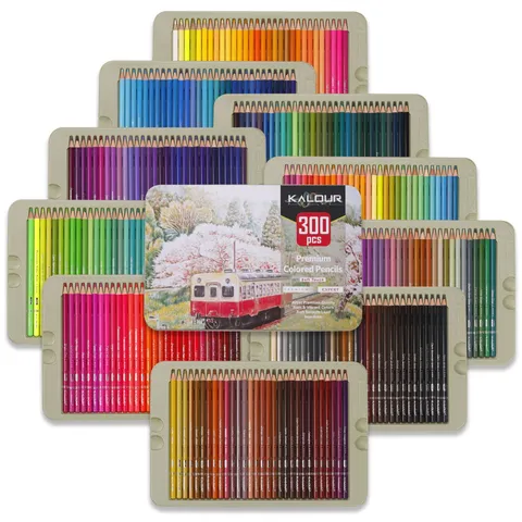Matite Colorate a Base Olio Professionali Scatola di Latta Set Disegno Artistico Nucleo Morbido Forniture per Pittura