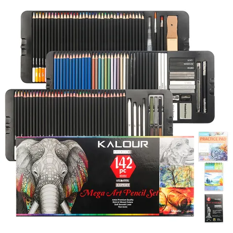Professional Wood Colored Pencils Sketching Drawing Art Supplies Kit For School Students And Artists