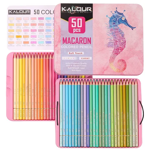 Macaron Colored Pencils Set Professional Soft Core Oil Based Drawing Pencils In Metal Box For Art Sketching