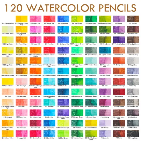 Professional Watercolor Colored Pencils Set Soft Core Artist Drawing Painting Art Supplies in Metal Tin Box