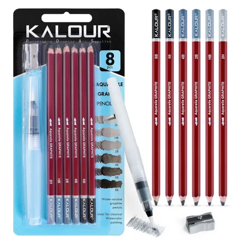 Professional Watercolor Graphite Pencils Set Water Soluble Sketching Drawing Pencils With Sharpener And Brush Art Supplies