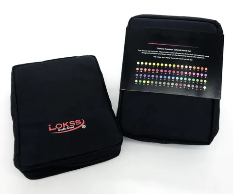 Set Professionale di Matite Colorate Assortite Matite da Disegno Artistico a Base Olio Con Custodia con Chiusura Lampo in Tela Nera