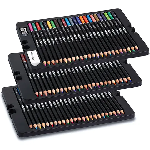 Juego Profesional de Lápices de Colores de Madera Kit de Dibujo Artístico Lápices de Núcleo Suave Con Estuche de Almacenamiento Para Estudiantes