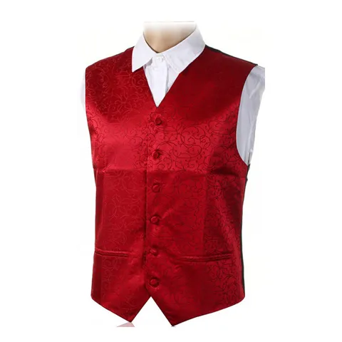 Herren Slim Fit Paisley Anzugweste Britischer Stil Jacquard Weste Für Hochzeit Party Bankett Business Formelle Kleidung Top