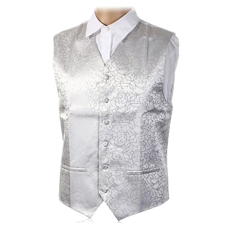 Herren Slim Fit Paisley Anzugweste Britischer Stil Jacquard Weste Für Hochzeit Party Bankett Business Formelle Kleidung Top