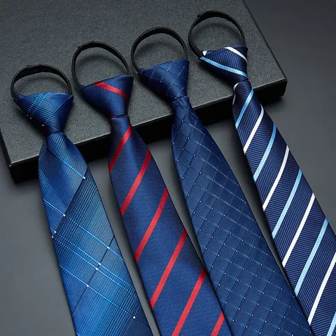Herren Business Formeller Reißverschluss Krawatte Jacquard Gestreifte Krawatte Professioneller Anzug Zubehör