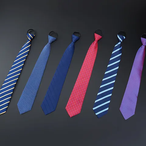 Herren Business Formeller Reißverschluss Krawatte Jacquard Gestreifte Krawatte Professioneller Anzug Zubehör