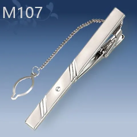 Herren Business Formal Silber Geometrisch Krawattenklammer Minimalistisch Mode Metall Krawattennadel Mit Kette Und Strass Zubehör