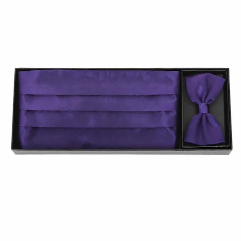 Herren Formal Satin Kummerbund Und Fliege Set Minimalistisch Einfarbig Hochzeit Party Anzug Tuxedo Zubehör Geschenkbox