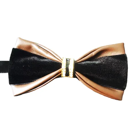 Herren Mode Fliege Britischer Stil PU Leder Strass Schleife Für Hochzeit Party Bankett Formeller Anzug Halsbekleidung