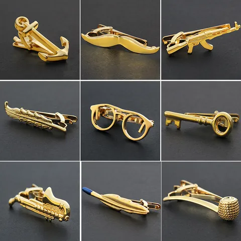 Herren Business Metall Krawattenklammer Kreatives Design Silber Gold Schwarz Legierung Krawattennadel Anzug Zubehör