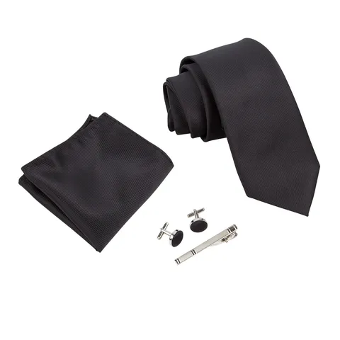 Heren Zakelijk Das Set Formele Gestreepte Das Pochet Manchetknoppen Das Speld Bruiloft Pak Accessoires
