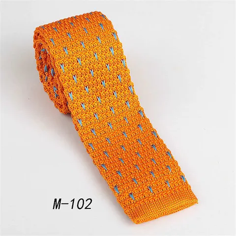 Men Knitted Necktie Casual Wedding Business Polyester Silk Stripe Pattern Flat Tip Neck Tie Fashion Neckwear