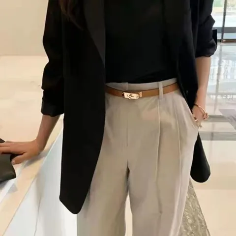 Dames Slanke PU Leren Riem Met Metalen Sluitgesp Mode Veelzijdige Tailleband Voor Jurk Pak Mantel