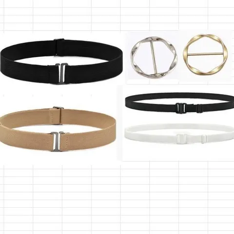Ceinture Élastique pour Femme Minimaliste Couleur Unie Polyvalente Invisible Ceinture Extensible Boucle en Alliage Accessoires de Mode