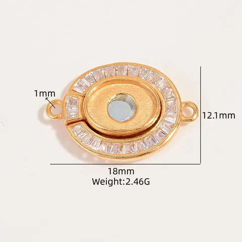 Cierre Magnético Ovalado de Plata de Ley 925 Con Incrustaciones de Strass Conector de Joyería Para DIY Collar Pulsera Perla Piedra Preciosa Accesorios