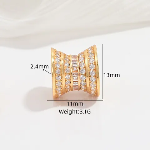 Fermoir à Vis à Grand Trou en Argent Sterling 925 avec Zirconia pour Création de Bijoux DIY Collier de Perles Bracelet