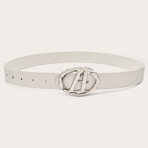Women Fashion PU Leather Belt Vintage Y2K Style Oval Letter Metal Buckle Casual Waist Belt For Jeans Skirt Accessories