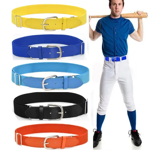 Unisex Elastic Woven Belt Adjustable Outdoor Sports Casual PU Leather Pin Buckle Belt for Men and Women