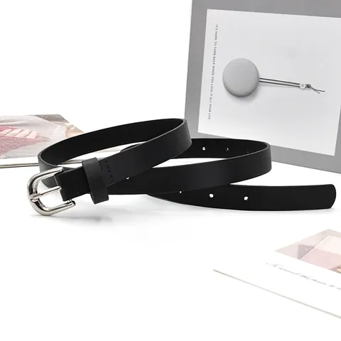 Women Fashion Versatile PU Leather Skinny Belt Minimalist Solid Color Decorative Waist Belt For Jeans Casual Daily
