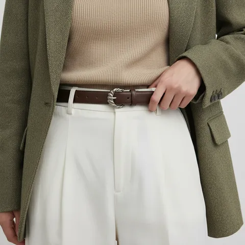 Women's Genuine Split Cowhide Leather Belt Minimalist Metal Buckle Versatile Casual Waist Belt For Pants Dress