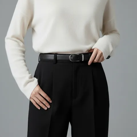 Women Leather Belt Minimalist Vintage Metal Pin Buckle Casual Dress Belt For Jeans Daily Commuting