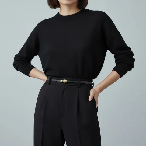 Minimalist Genuine Leather Women Belt With Metal Ball Buckle Versatile Thin Strap For Dress Daily Commute