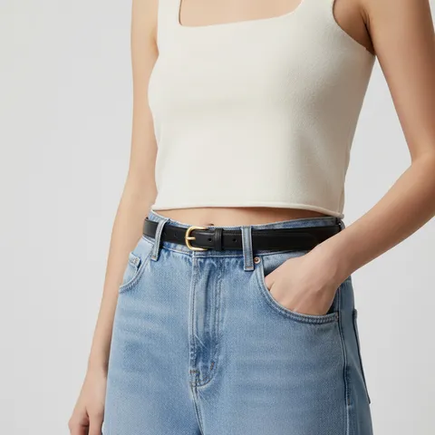 Women Genuine Leather Belt Minimalist Casual Dress Belt With Alloy Pin Buckle For Jeans Pants Fashion Waistband