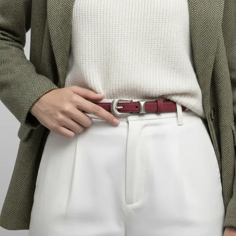 Women Genuine Leather Belt Minimalist Versatile Pin Buckle Waistband Casual Commuting Daily Waist Belt Accessories