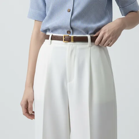Damen Echtes Leder Gürtel Minimalistisch Vielseitig Rindsleder Taillengürtel Mit Metall Dornschnalle Für Mode Kleid Hose