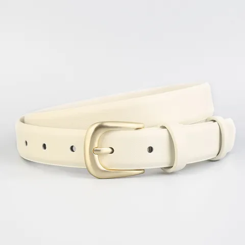 Women's Casual Genuine Cowhide Leather Belt Vintage Retro Metal Pin Buckle Elegant Minimalist Dress Pants Waist Accessory