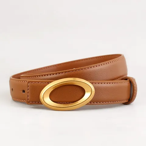 Women's Genuine Leather Belt Versatile Minimalist Casual Waist Belt With Alloy Buckle For Jeans Fashion Accessories