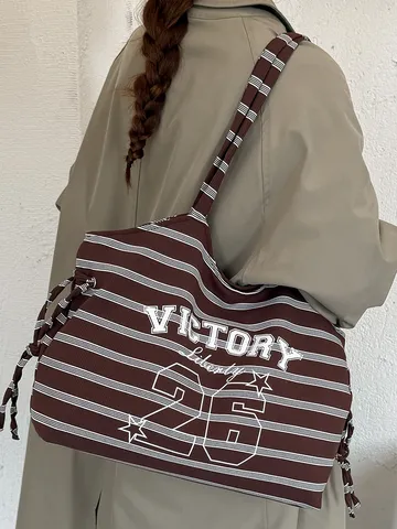 Donne Casual Grande Capacità Tote Bag Borsa a Tracolla in Tela Retro Commuter Borsa Quotidiana Leggera Borsa in Tessuto