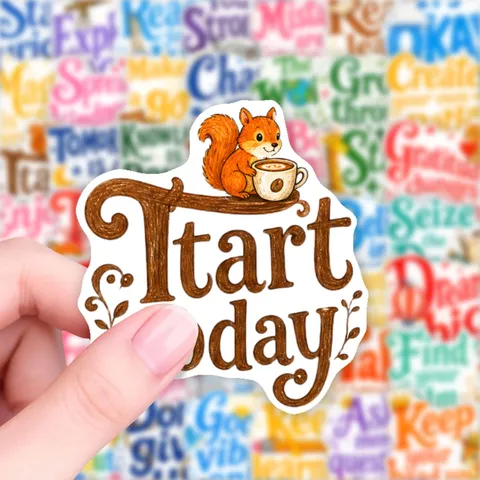 Inspirerende Citaten Cartoon Dieren Stickers Creatief Decoratief Notitieboekje Briefpapier Dagboek Waterdicht PVC Stickers