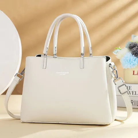 Dames PU Lederen Handtas Minimalistische Stille Luxe Schoudertas Grote Capaciteit Dagelijkse Woon-werkverkeer Tote Tas Handvat Tas