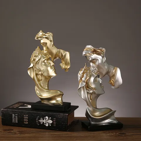 Moderne Harz Paar Küssen Skulptur Ornament Abstrakte Kunst Figur Heim Büro Tischdekoration Romantisches Hochzeitsgeschenk
