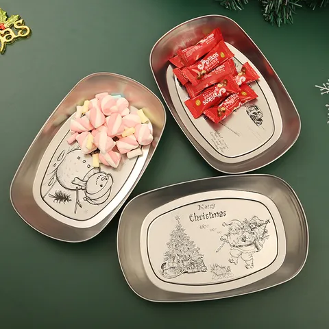 Retro Weißblech Serviertablett Schiffsförmiger Metall Obstteller Dekorativer Platten für Camping Picknick Küche Geschirr