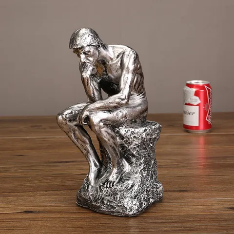 Europäische Retro Denker Statue Kunstharz Figuren Skulptur Kunst Handwerk Ornament Für Bücherregal TV Schrank Heim Büro Dekor