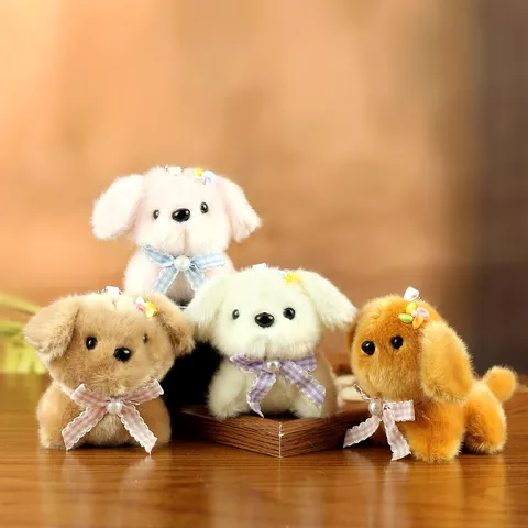 Niedlicher Welpe Plüschanhänger Weich Gefüllter Teddy Hund Schlüsselanhänger Tasche Charm Für Damen Kinder Schlüsselring Dekoratives Tier Spielzeug Geschenk