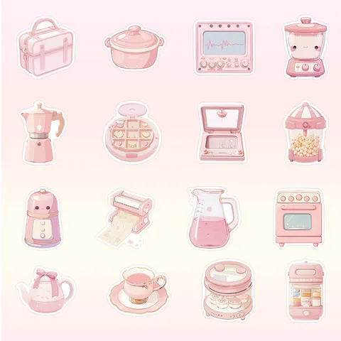 Roze Brood Bakkerij Esthetische Waterdichte Stickers Set Schattige Kawaii Scrapbook Dagboek Briefpapier Decals Voor Meisjes