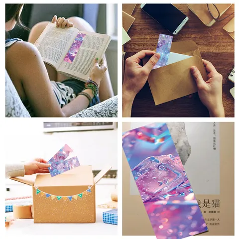 Macaron Eiswürfel Papier Lesezeichen Ästhetische Holografische Tagebuch Dekorative Schreibwaren DIY Seitenmarkierer