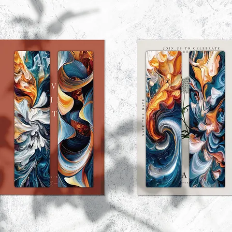 Abstract Art Oil Painting Paper Bookmarks Creative Journal Decorative Material Reading Marker School Stationery