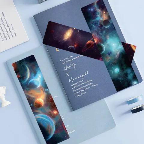 Kreatives Sternenhimmel Und Planeten Papier Lesezeichen Set Für DIY Handkonto Dekoration Und Lesebogen Markierungen Schreibwaren