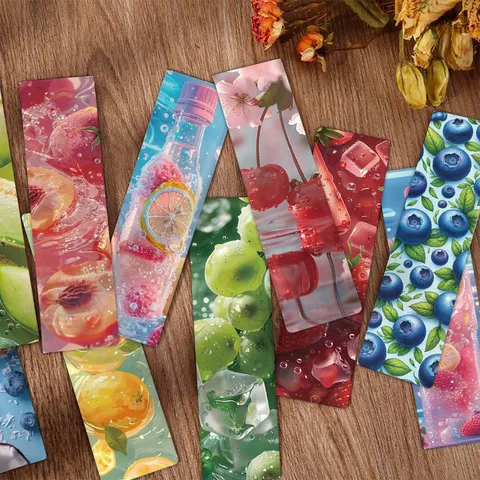Frucht Thema Papier Lesezeichen Dopamin Stil Süße Dekorative Seitenmarkierer Für Studenten Lesen DIY Handwerk Schulbedarf
