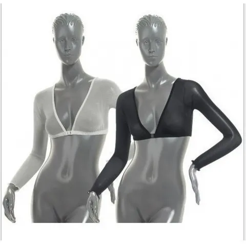 Amazing Arms Women Mesh Bust Support Shaper Top Front Buckle Cropped Long Sleeve T-Shirt Underwear Arm Sleeves Shaping Vest
