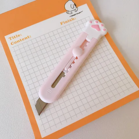Mini Cúter Portátil Lindo Garra de Gato Animal Abrecartas Papelería de Estudiante Cuchillo