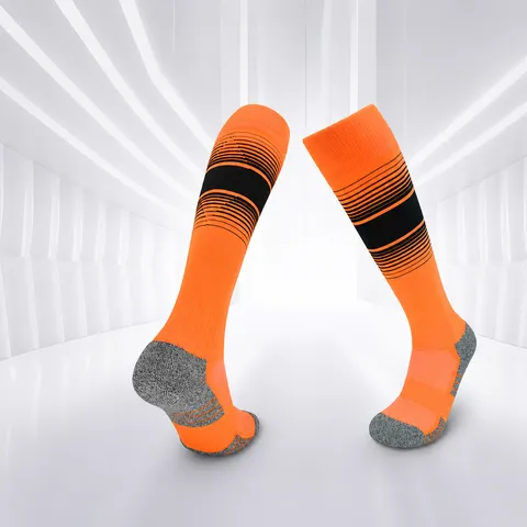 Professional Gradient Soccer Socks Anti-Slip Towel Bottom Breathable Knee High Athletic Compression Socks For Men Youth Sports